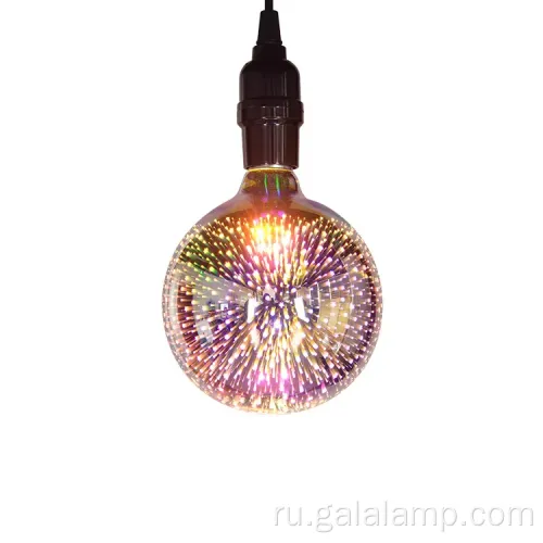 Праздничный фейерверк: красочные 3D стеклянные светодиодные лампы